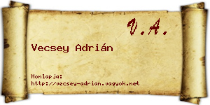 Vecsey Adrián névjegykártya
